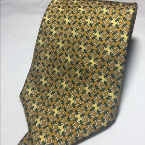 Brooks brothers yellow and green link tie